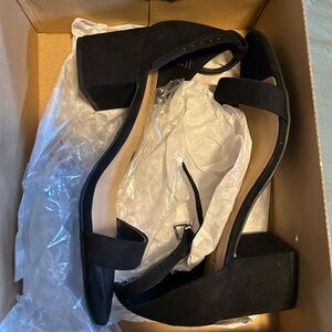 Call It Spring Black Suede Dress Sandals